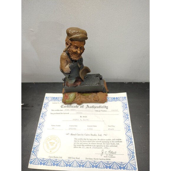 Tom Clark Gnome Cairn Studio Stokes #60  1986 Gnome with Coal Tender Train COA - Picture 7 of 12